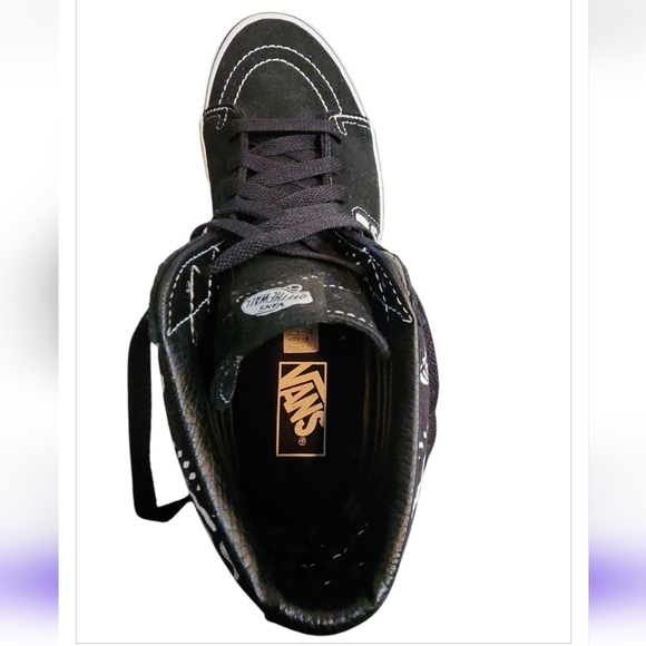 NWT VANS SK8-HI Bandana Black Suede Canvas Skate Shoes Men's Size 9.5 Women's 11 - Picture 10 of 14